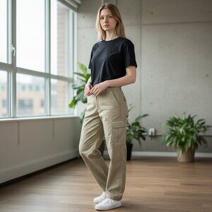 L.L. BEAN Women's Outdoors EUC Cargo Hiking Pants Olive Green | Size 10R